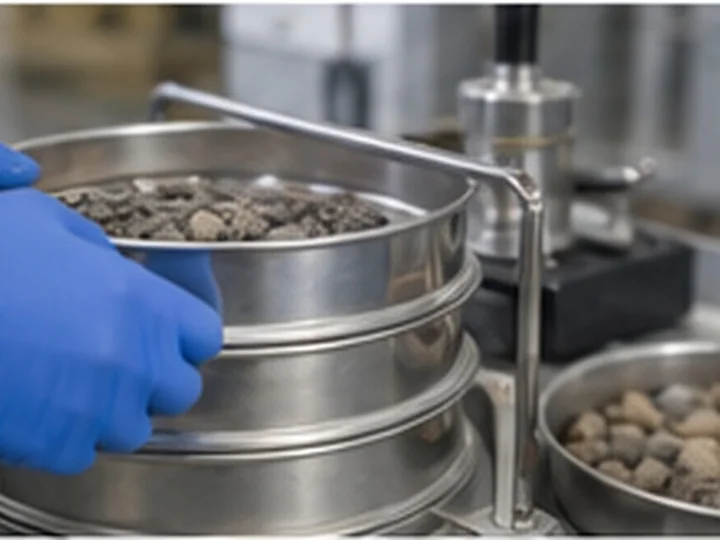 Aggregate sieve analysis testing in an Axiom materials laboratory